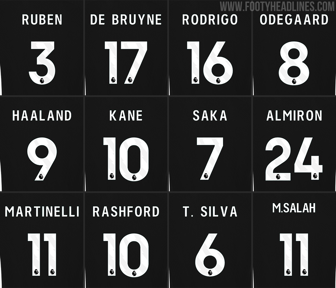 Only 5 Colors Again New 2324 Premier League Typeface Released Footy